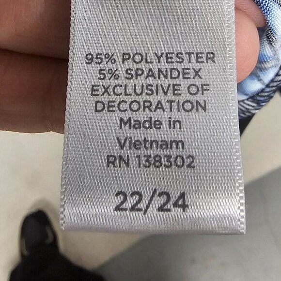 Avenue Blue White Chevron Aztec Sleeveless Midi Dress Beaded Boho 22/24 - Picture 11 of 13